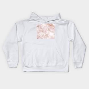 Pink marble with rose gold accents - hexagons Kids Hoodie